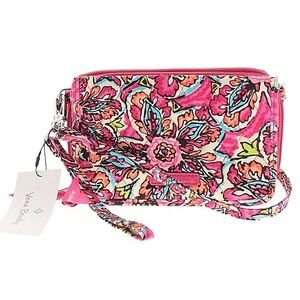 NWT Vera Bradley RFID 3 in 1 Crossbody Clutch Wallet in Sunburst Floral Pattern